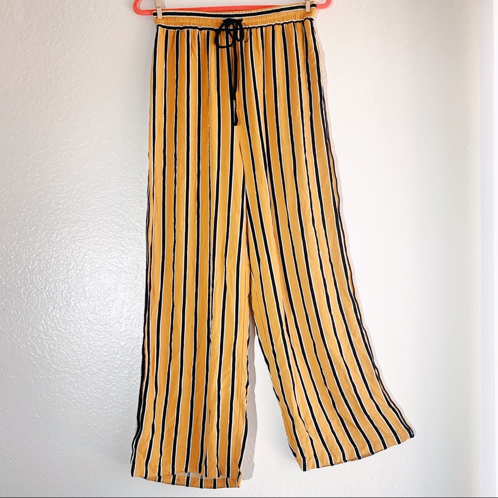 Forever 21 High Waisted Striped Wide Leg Pants